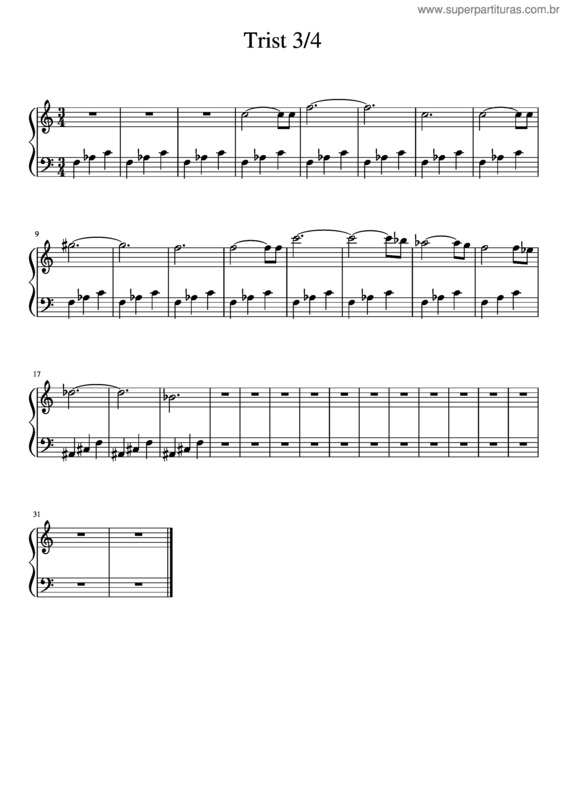 Partitura da música Trist 3/4