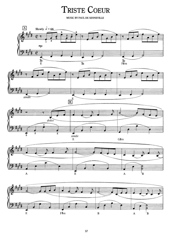 Partitura da música Triste Coeur v.3