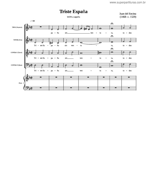 Partitura da música Triste Espa A