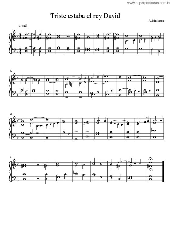 Partitura da música Triste Estaba El Rey David