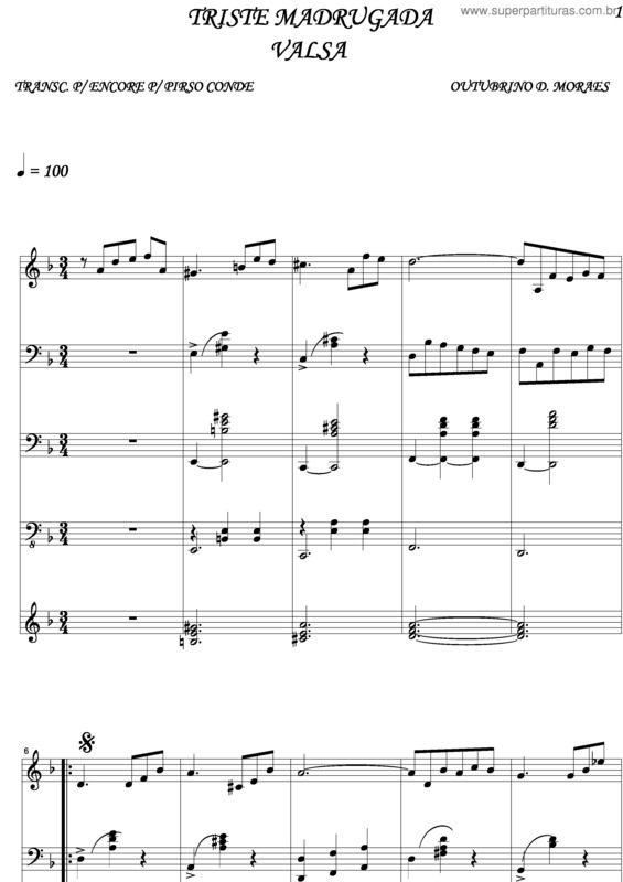 Partitura da música Triste Madrugada v.3