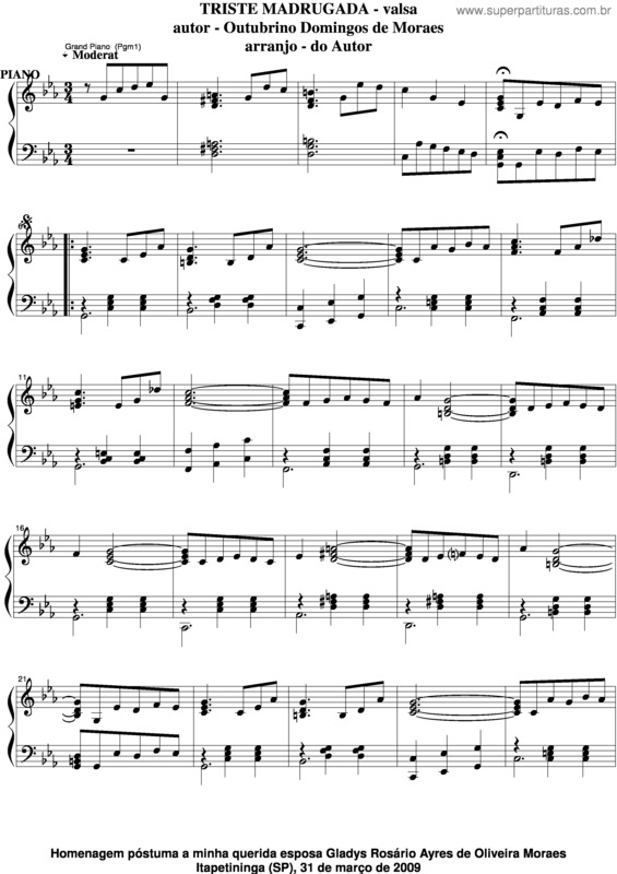 Partitura da música Triste Madrugada v.8