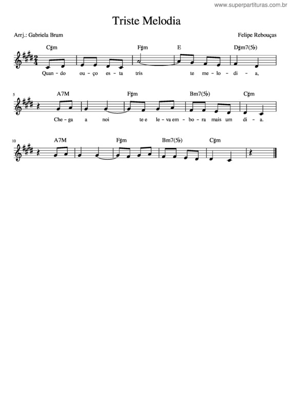 Partitura da música Triste Melodia Final