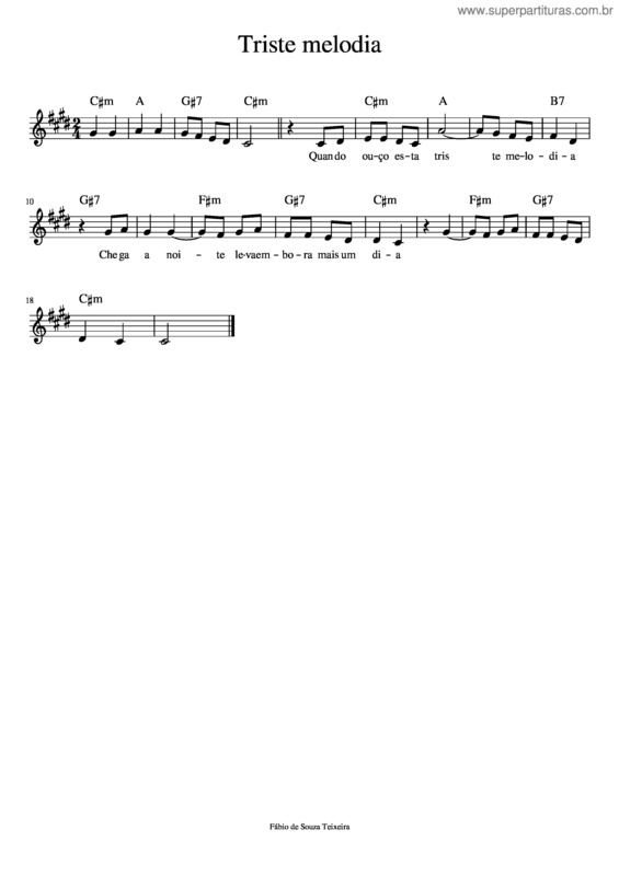 Partitura da música Triste Melodia v.2