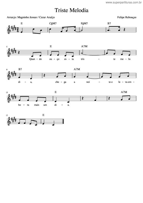 Partitura da música Triste Melodia v.4