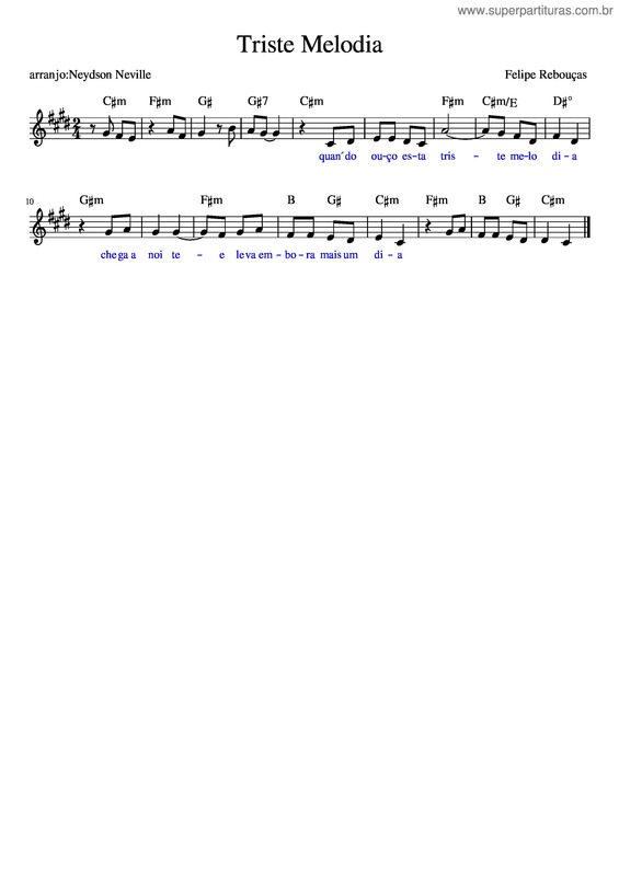 Partitura da música Triste Melodia v.5