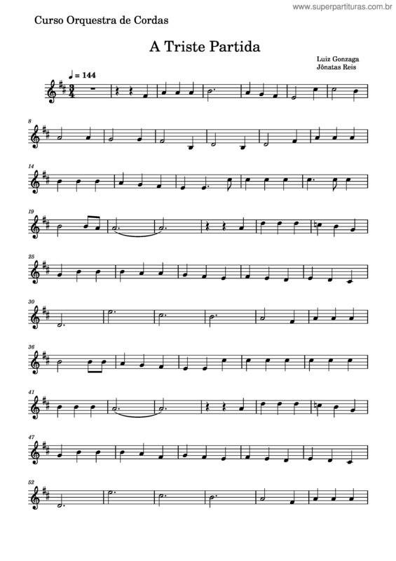 Partitura da música Triste Partida v.2