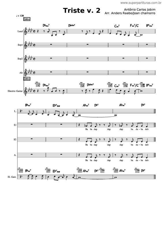 Partitura da música Triste Storhold Arr Ab