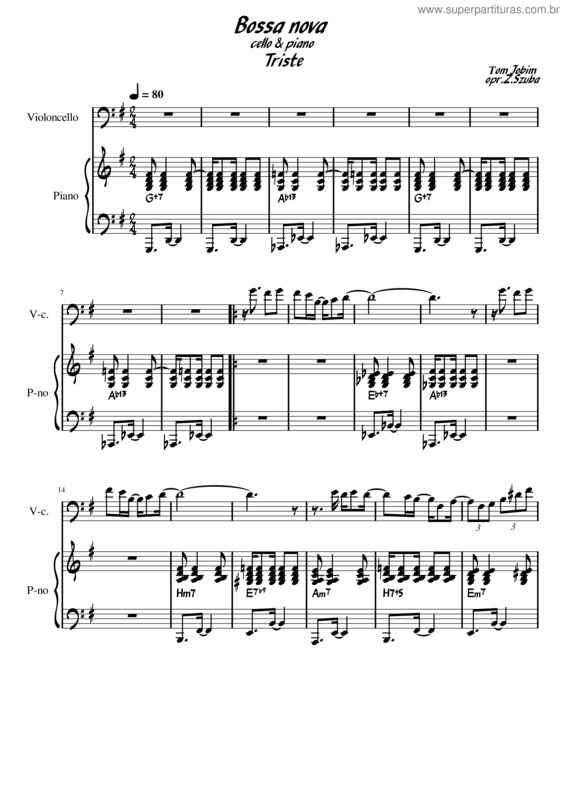 Partitura da música Triste v.18