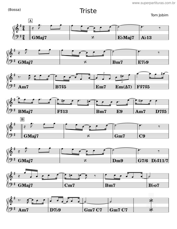 Partitura da música Triste v.28