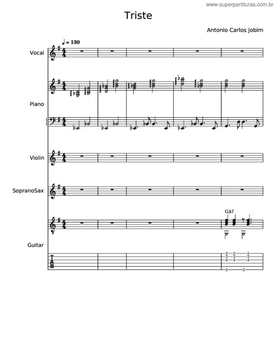 Partitura da música Triste v.29