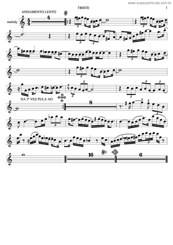 Partitura da música Triste v.4