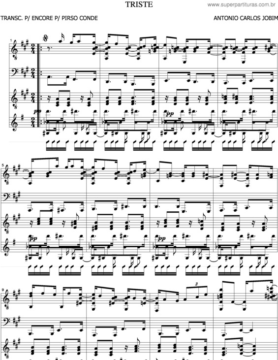 Partitura da música Triste v.5