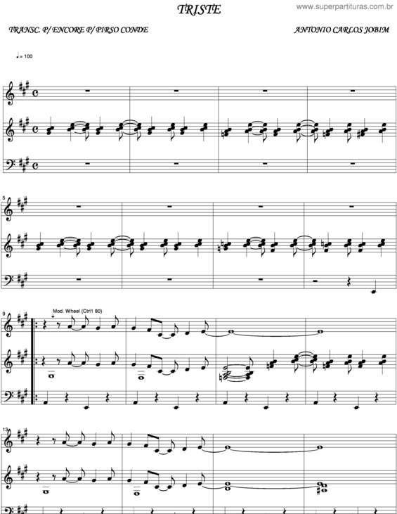 Partitura da música Triste v.6