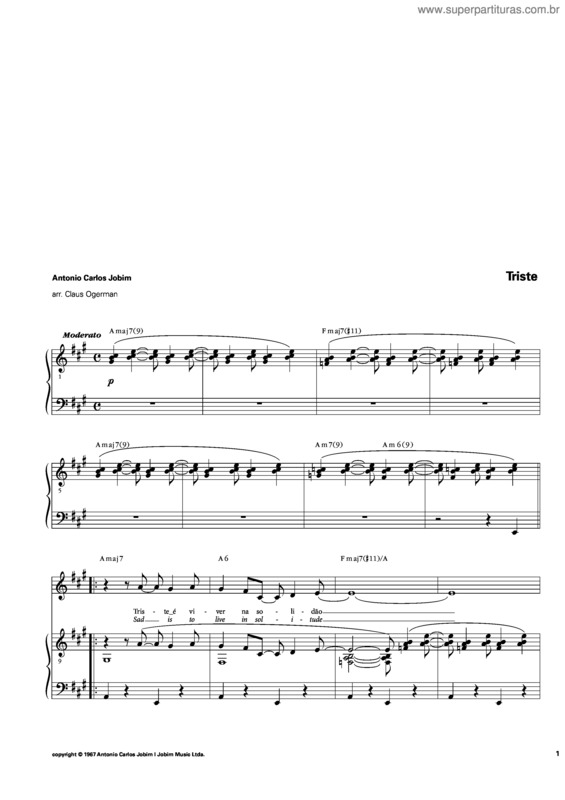 Partitura da música Triste v.8