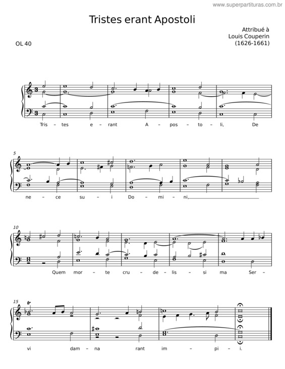 Partitura da música Tristes Erant Apostoli, Ol 40 v.2
