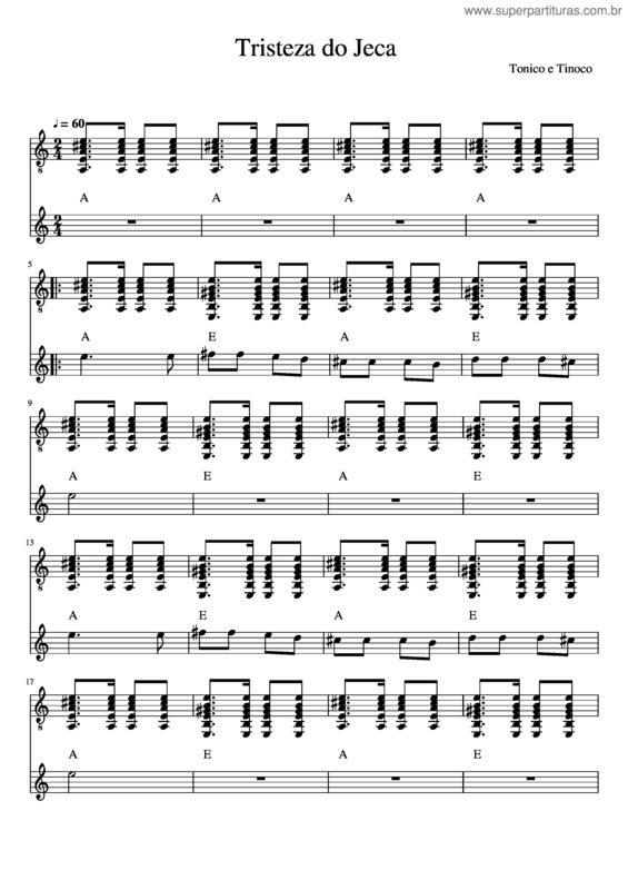 Partitura da música Tristeza Do Jeca v.11