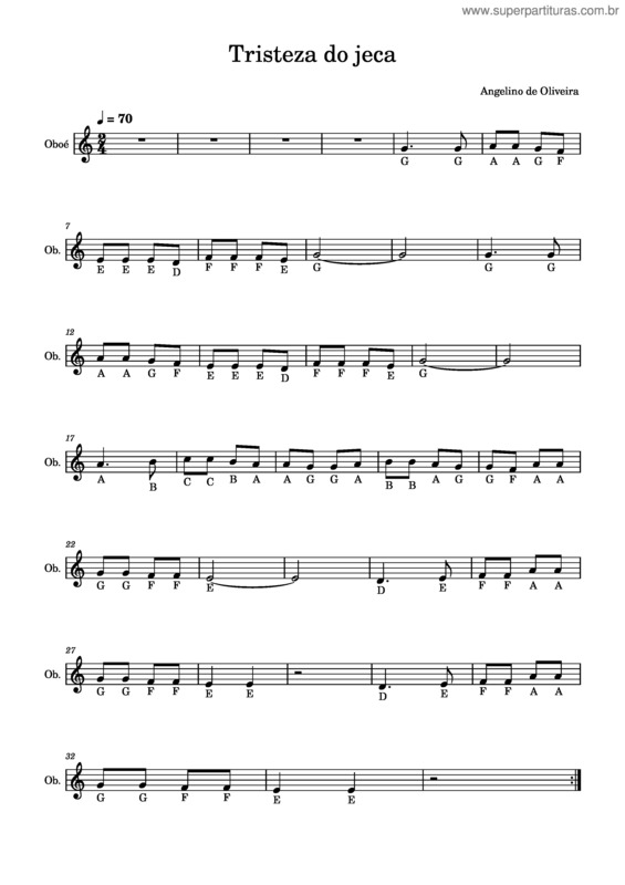 Partitura da música Tristeza Do Jeca v.16