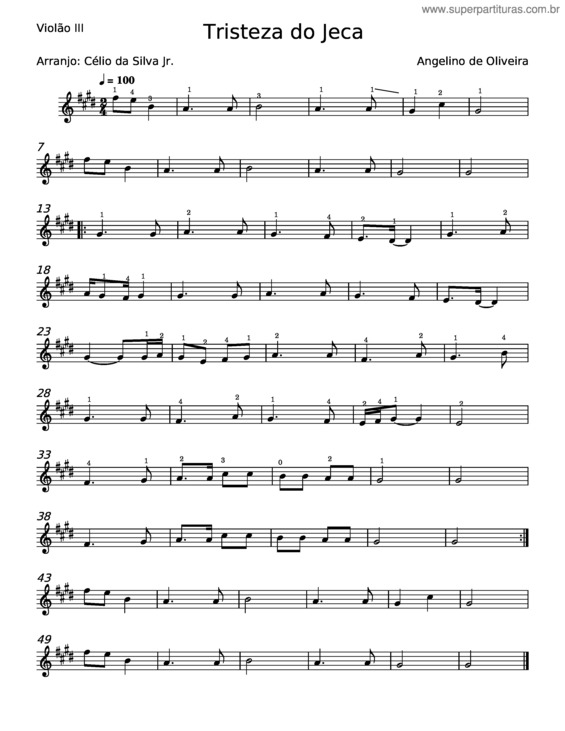 Partitura da música Tristeza Do Jeca v.18