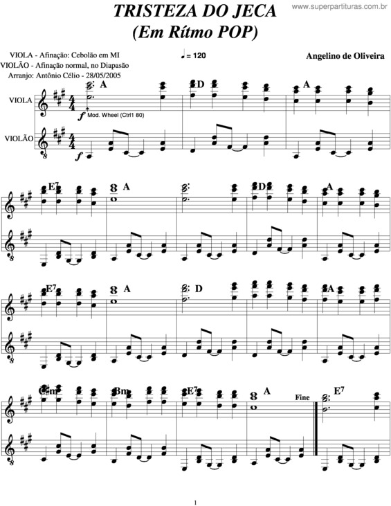 Partitura da música Tristeza Do Jeca v.3