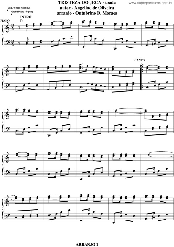 Partitura da música Tristeza Do Jeca v.5