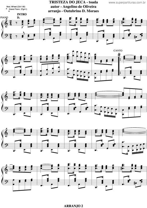 Partitura da música Tristeza Do Jeca v.6