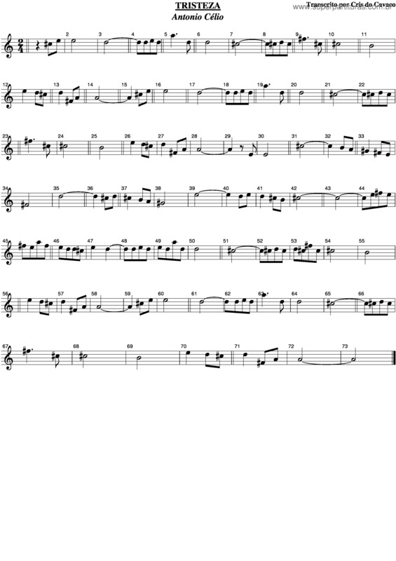 Partitura da música Tristeza v.4