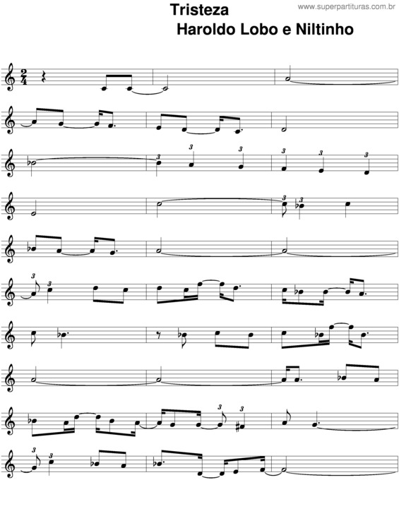 Partitura da música Tristeza v.5