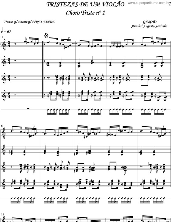 Partitura da música Tristezas De Um Violão v.5