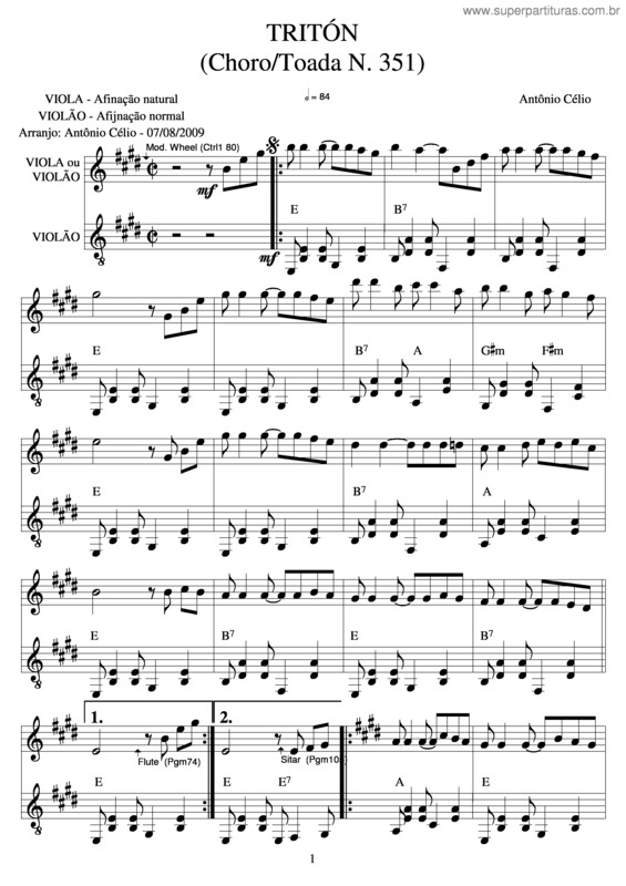 Partitura da música Tritón