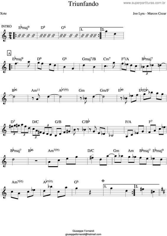 Partitura da música Triunfando