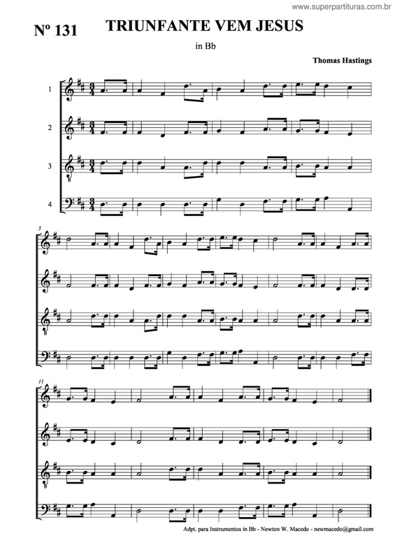 Partitura da música Triunfante Vem Jesus v.2