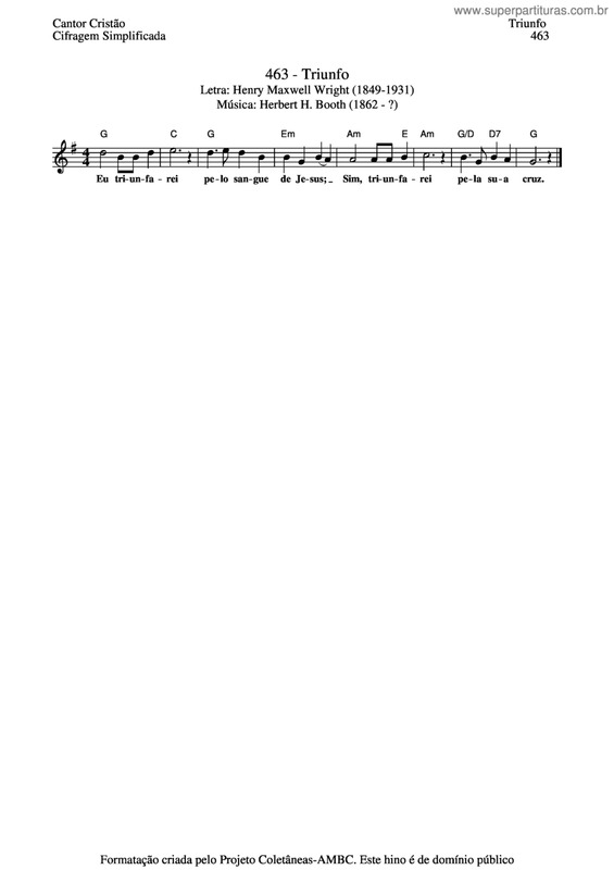 Partitura da música Triunfo