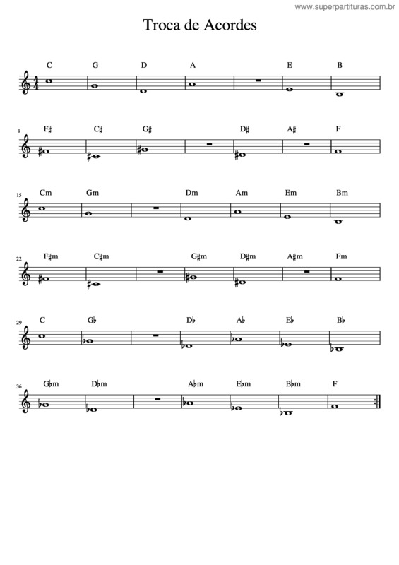 Partitura da música Troca De Acordes