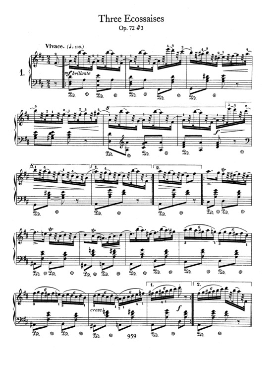 Partitura da música Trois Ecossaises