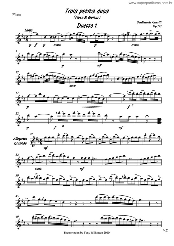 Partitura da música Trois Petit Duos v.6