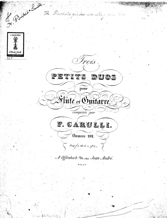 Partitura da música Trois Petit Duos