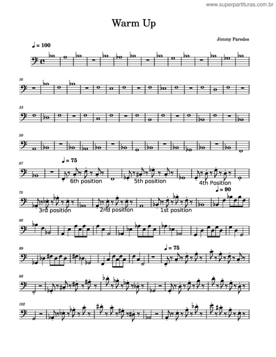 Partitura da música Trombone Personal Warm Up