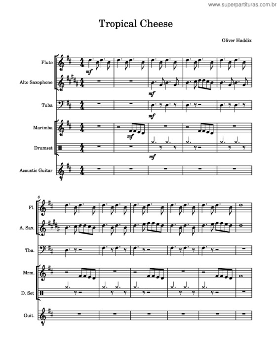 Partitura da música Tropical Cheese