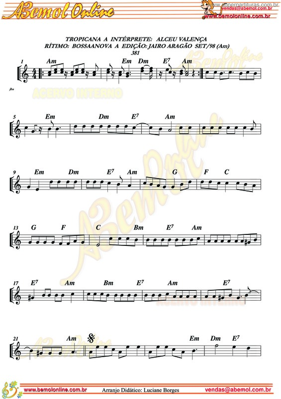 Partitura da música Tropicana v.2