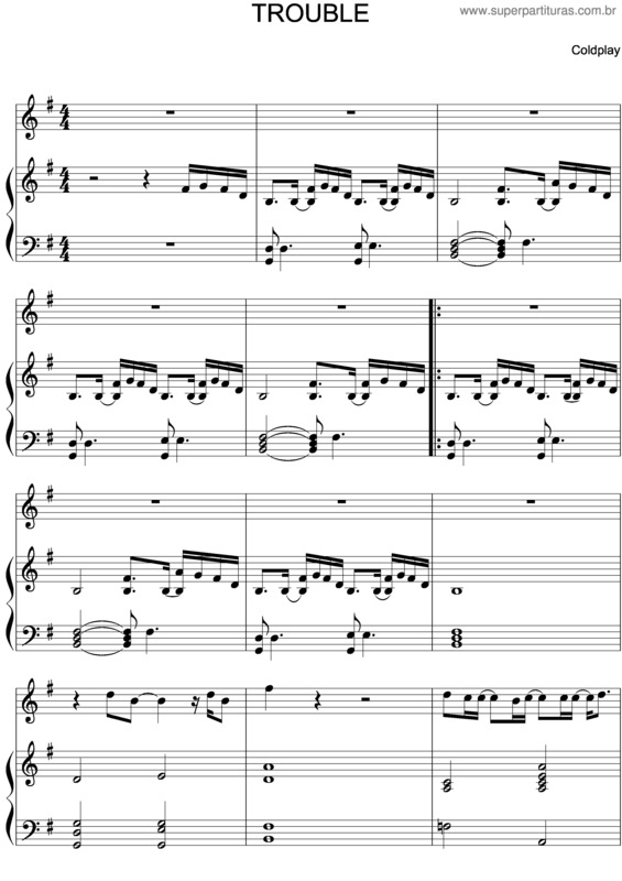 Partitura da música Trouble v.5