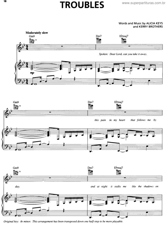 Partitura da música Troubles v.2