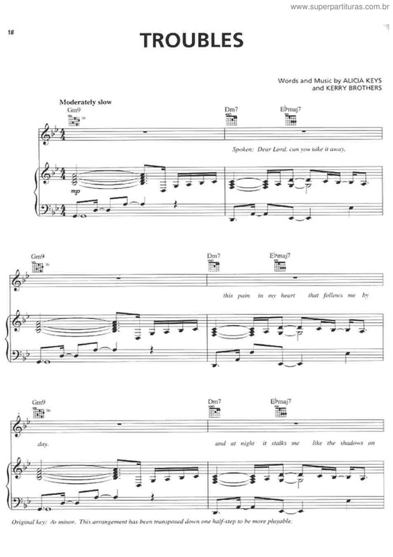 Partitura da música Troubles