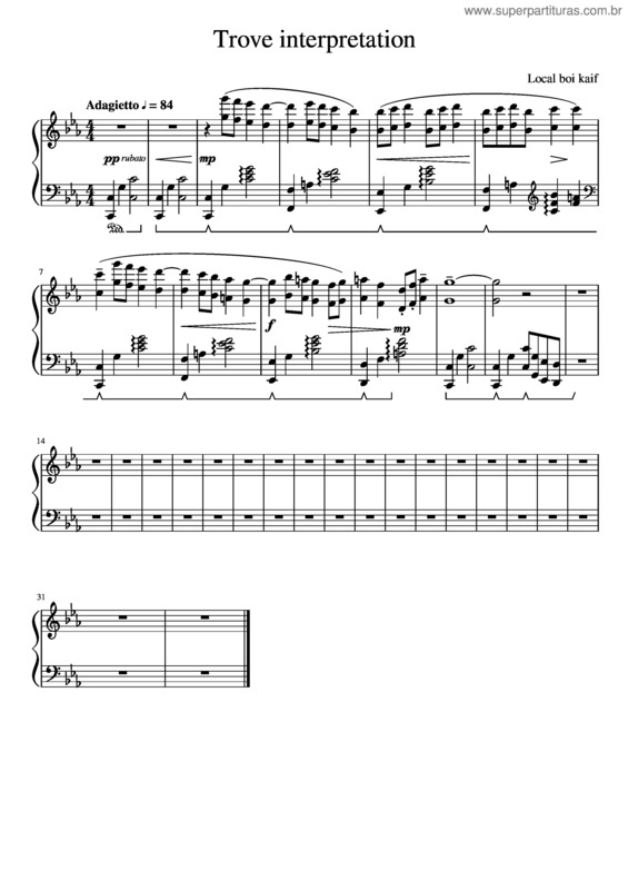 Partitura da música Trove Interpretation