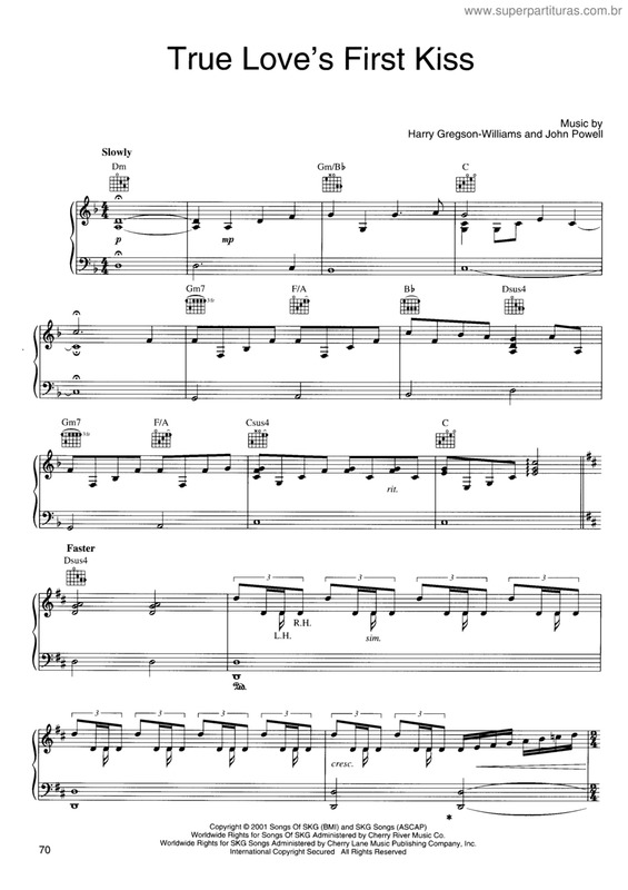 True Love's First Kiss sheet music for piano solo (PDF)