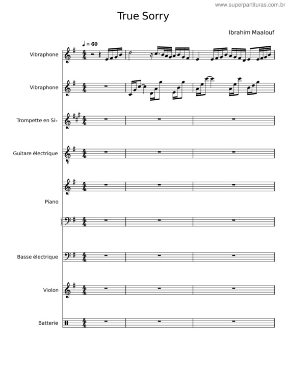 Partitura da música True Sorry – Ibrahim Maalouf v.2