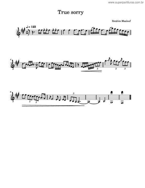 Partitura da música True Sorry – Ibrahim Maalouf