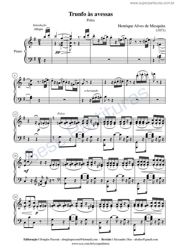 Partitura da música Trunfo às avessas