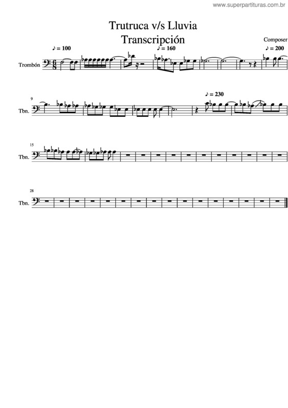 Partitura da música Trutruca V S Lluvia Transcripci N