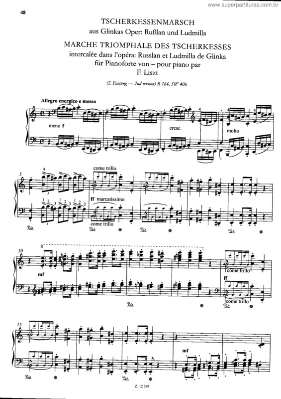 Partitura da música Tscherkessenmarsch